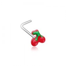 Kawaii Cherry Cherries L-Shaped Nose Ring