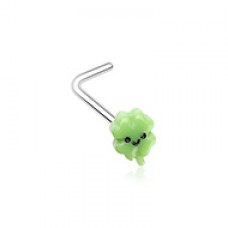 Kawaii Shamrock Clover Lucky  L-Shaped Nose Ring