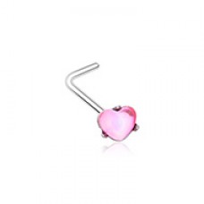 Heart Gem L-Shaped Nose Ring