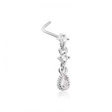 Fairytale Drops CZ L-Shape Nose Ring