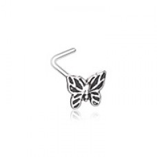 Fluttering Butterfly L-Shape Nose Ring