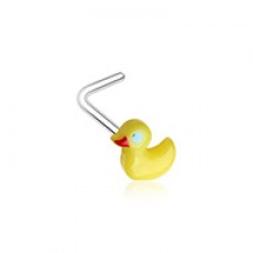 Yellow Rubber Ducky L-Shaped Nose Ring