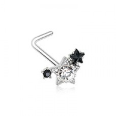 CZ Celestial Star Cluster L-Shape Nose Ring