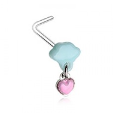 Sweet Kawaii Cloud Heart Dangle L-Shape Nose Ring