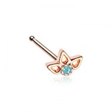 Rose Gold Sparkling Ornate Lotus Nose Stud Ring