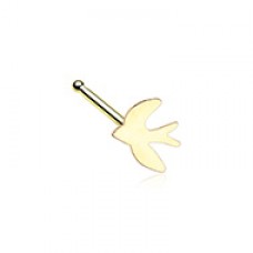 Golden Soaring Swallow Nose Stud Ring