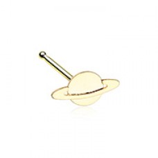 Golden Saturn Planet Nose Stud Ring