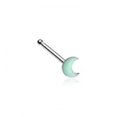 Illuminating Glow in the Dark Moon Nose Stud Ring