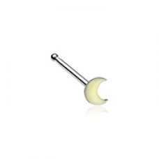 Illuminating Glow in the Dark Moon Nose Stud Ring