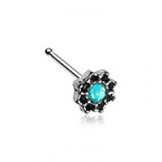 Lotus Opal Sparkle Filigree Icon Nose Stud Ring