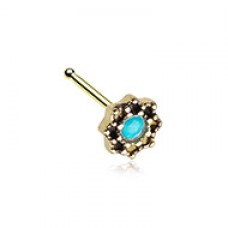 Golden Lotus Opal Sparkle Filigree Icon Nose Stud Ring