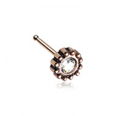 Rose Gold Aira Filigree Sparkle Icon Nose Stud Ring