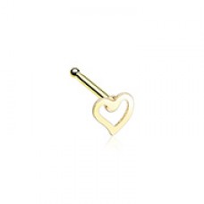 Golden Dainty Heart Icon Nose Stud Ring