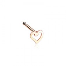 Rose Gold Dainty Heart Icon Nose Stud Ring