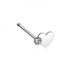 Adorable Heart Sparkle Nose Stud Ring