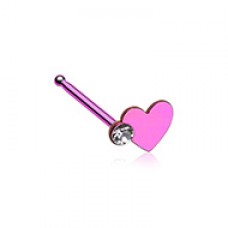Colorline Adorable Heart Sparkle Nose Stud Ring