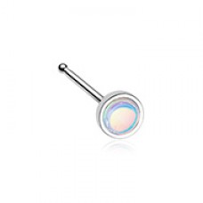 Bezel Set Illuminating Mirror Reflecting Stone Nose Stud Ring