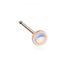 Rose Gold Bezel Set Illuminating Mirror Reflecting Stone Nose Stud Ring