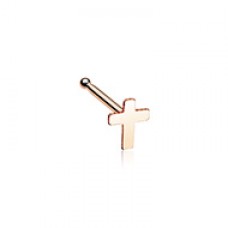 Rose Gold Dainty Cross Icon Nose Stud Ring