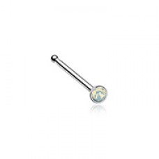 Opalite Press Fit Gem Top Steel Nose Stud Ring