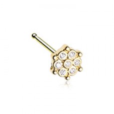 Golden Extravagant Snowflake CZ Nose Stud Ring