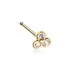 Golden Bezel Trilogy Nose Stud Ring