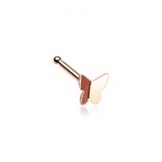Rose Gold Dainty Butterfly Icon Nose Stud Ring