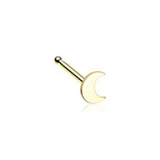 Golden Dainty Crescent Moon Icon Nose Stud Ring