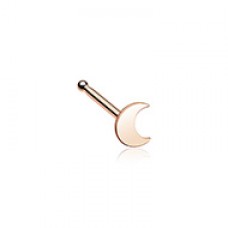 Rose Gold Dainty Crescent Moon Icon Nose Stud Ring