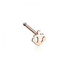 Rose Gold Dainty Anchor Icon Nose Stud Ring