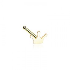 Golden Dainty Princess Crown Icon Nose Stud Ring