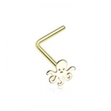 Golden Evil Octopus L-Shaped Nose Ring