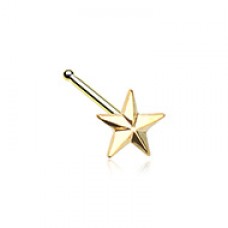 Golden Nautical Star Icon Nose Stud Ring