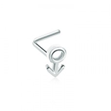 Male Sign Gender Symbol L-Shape Nose Ring