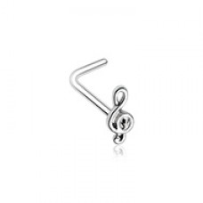 Treble Clef Music Note L-Shape Nose Ring