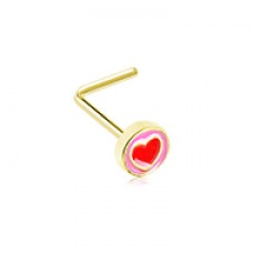 Golden Valentine Sailor Heart L-Shape Nose Ring