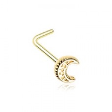Golden Filigree Moon L-Shape Nose Ring