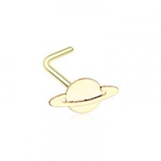 Golden Saturn Planet L-Shape Nose Ring