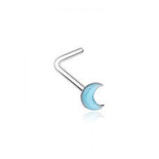 Illuminating Glow in the Dark Moon L-Shape Nose Ring
