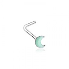 Illuminating Glow in the Dark Moon L-Shape Nose Ring