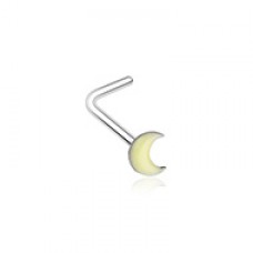 Illuminating Glow in the Dark Moon L-Shape Nose Ring