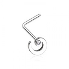 Spiral Swirl Sparkle L-Shaped Nose Ring