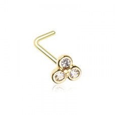 Golden Bezel Trilogy L-Shape Nose Ring