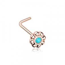 Rose Gold Tribal Goddess L-Shape Nose Ring