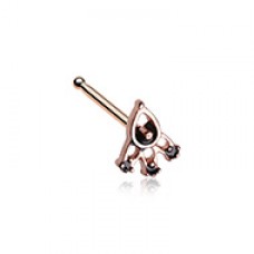 Rose Gold Victoria Trident Icon Nose Stud Ring