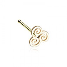 Golden Trinity Swirl Nose Stud Ring