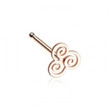Rose Gold Trinity Swirl Nose Stud Ring