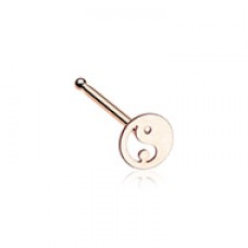 Rose Gold Yin Yang Tao Nose Stud Ring