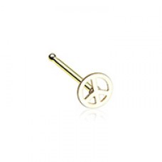Golden Peace Icon Nose Stud Ring
