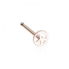 Rose Gold Peace Icon Nose Stud Ring